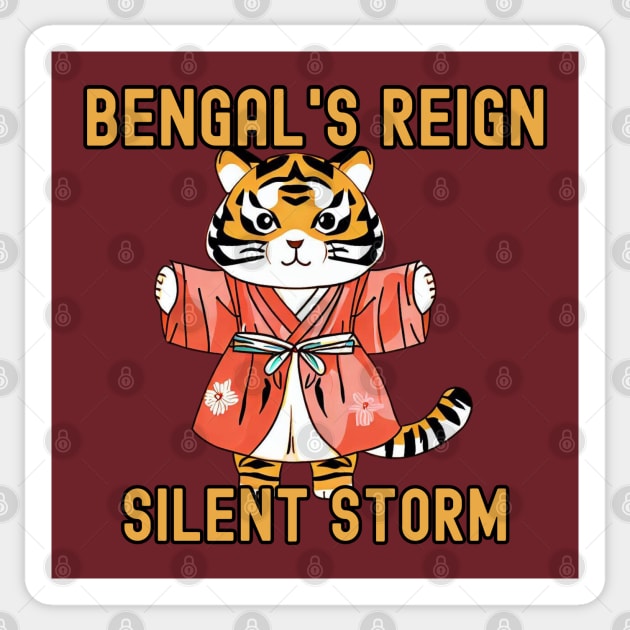 Bengal tiger reigns Sticker by Japanese Fever